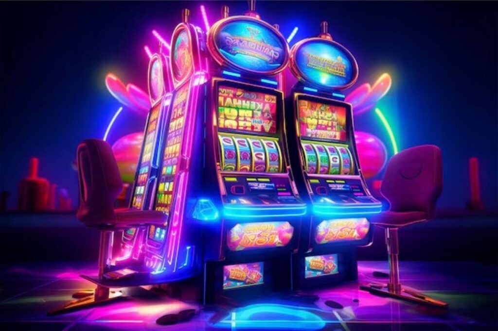 Slot machines in casino