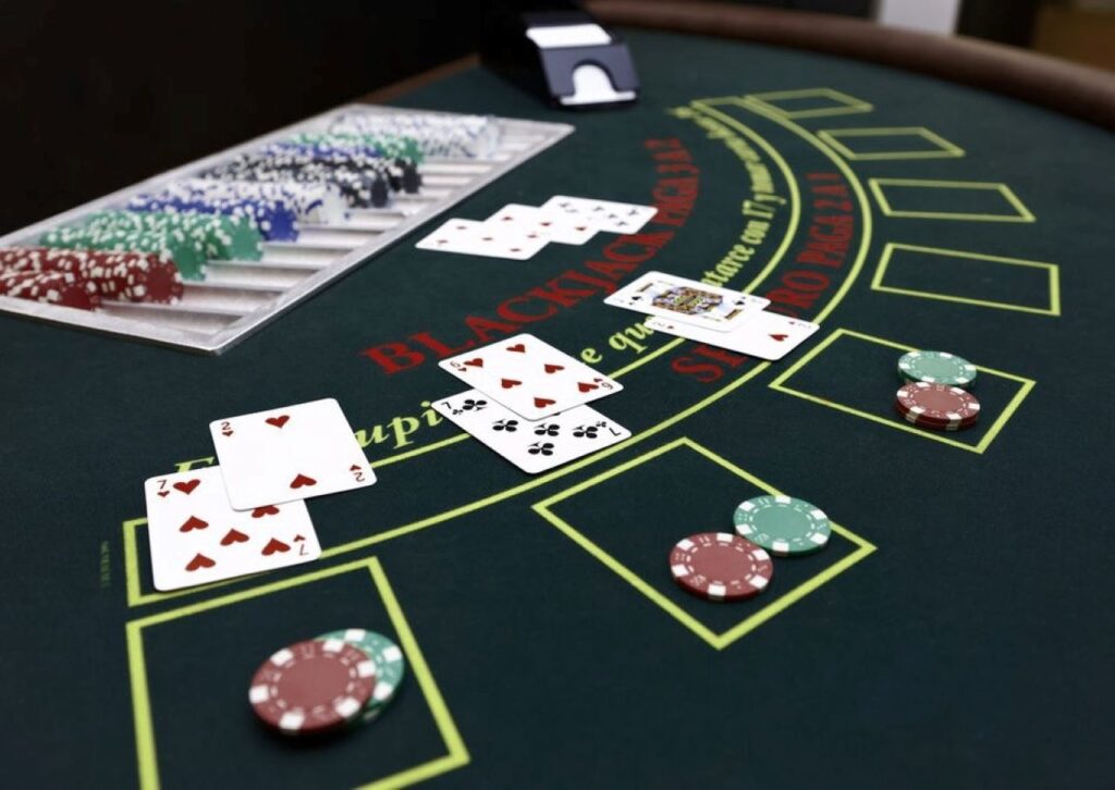 A blackjack game in casino